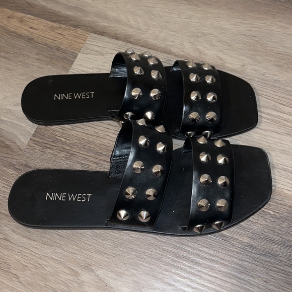 Nine West, womens, black studded sandals - Picture 4 of 4